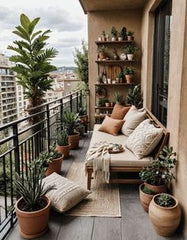 BALCONY WITH WHITE SITTING,A Balcony Full of Life