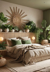 WHERE COMFORT AND CHLOROPHYLL COLLIDE,MASTER BED ROOM,20 X 20,he master bedroom is a sanctuary of comfort and elegance, designed for relaxation and