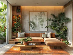 Rustic – Warm and earthy with wooden elements, vintage pieces, and natural greenery