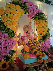 A Grand Floral Mandap for Bappa