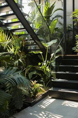 Lining the Steps with Greenery for a Natural Flow
