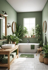 Low-Light Bathroom with Plants