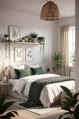 Turn your bedroom into a calming green retreat with the gentle charm of indoor plants.