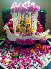 KRISHNA AND RADHA ASSAN OF FLOWERS,Janmashtami celebrations bloom with beauty when nature becomes part of the décor.