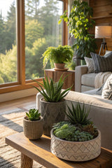 Let your living room come alive with the charm of indoor plants. From the bold Monstera to the graceful Fern, each plant adds a touch of natural beauty