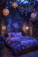 bed room with blue back ground and lamps,A Breath of Fresh Air in Every Corner