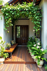 Front door decore plant