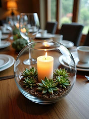 Dining Table with a Touch of Green