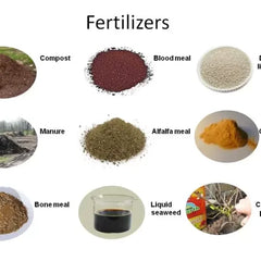 types of Fertilizers Organic Fertilizers (natural, eco-friendly) Examples: compost, vermicompost, neem khali, cow dung, bone meal, seaweed extract. Improve soil health and release nutrients slowly.