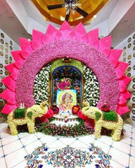 A Grand Floral Mandap for Ganpati Bappa