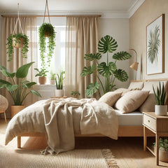 BED ROOM WITH NICE PLANTS,ELEGANT WALL COLORS,25 25