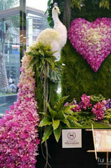 PEACOCK DECORATON,Ganpati decoration with plants brings a serene and sacred charm to the celebration.