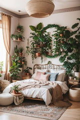 A guest room adorned with plants feels like a gentle welcome wrapped in GREENERYY
