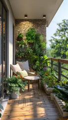 SMALL BALCONY WITH WHITE SITTING,"Your balcony is more than just an outdoor space—it’s an extension of your home
