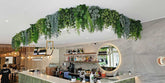 RECEPTION WITH BRIGHT CEILING FRESH HANGING PLANTS
