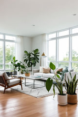 A living room filled with plants is like inviting nature into your heart.
