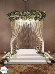 ganpati decoration of real flowers