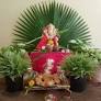 ganpati decoration of real flowers