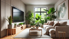 TV SYLISH UNIT WITH PLANTS