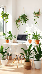 Adding plants to your son's room brings a refreshing touch of nature and promotes a healthy