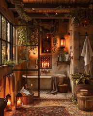 BATHROOM WITH NICE PLANTS,A Serene Escape in Your Home
