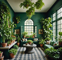 SPACIOUS COVERED BALCONY WITH NICE PLANTS,A Balcony Paradise: Your Personal Green Escape