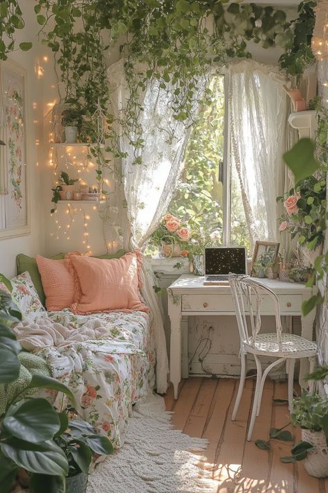 WELCOME TO MY HAPPY PLACE,daughter room,15 X 15,A Room Full of Green &amp; Dreams