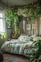 bed room with lot of greenery,A Botanical Haven for Restful Nights