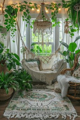 A balcony adorned with plants becomes a peaceful escape in the heart of the home.