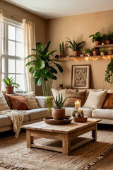 The living room is the heart of the home, and adding plants gives it soul