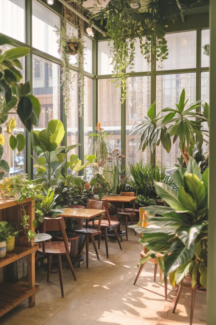 A café filled with plants offers more than just coffee—it offers an experience wrapped in nature’s charm