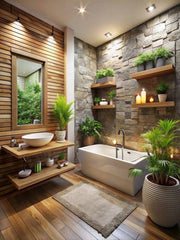Bringing plants into the bathroom adds a refreshing touch of nature