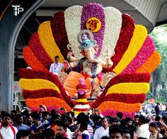 GANPATI DECORATION OF REAL FLOWERS