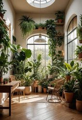 LIVING ROOM SURROUNDED BY PLANTS,BRINGING THE OUTDOORS IN