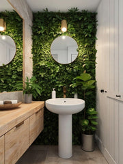 NICE WASH BASIN WITH PLANTS,Choosing the Right Plants for Your Bathroom