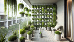 VERTICAL PLANTS IN BALCONY,  ;A Cozy Reading Nook: