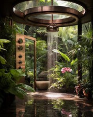 SHOWER SURROUNDED WITH PLANTSThe Wellness Benefits of Bathroom Plants
