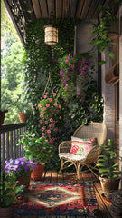 Cozy Balcony Corner  Even the smallest balcony can become a cozy sanctuary with a touch of creativity.