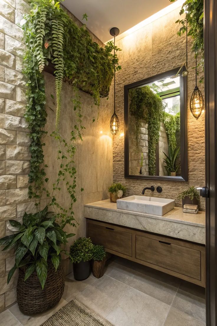 Luxury Bathroom with Plants