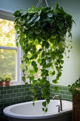 PLANTS HANGING ABOVE TUB,Creative Ways to Display Bathroom Plants  Incorporating plants
