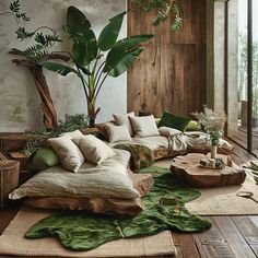 FLOURISH WHERE YOU LOUNGE, 20 X 20,Greenery for a Cozy and Inviting Space