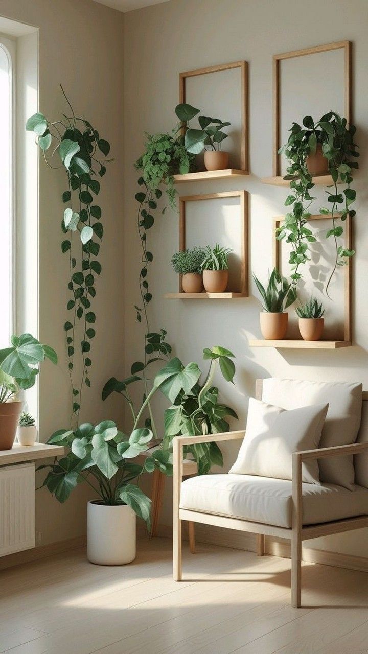 Transform your living room into a serene retreat with the magic of plants.