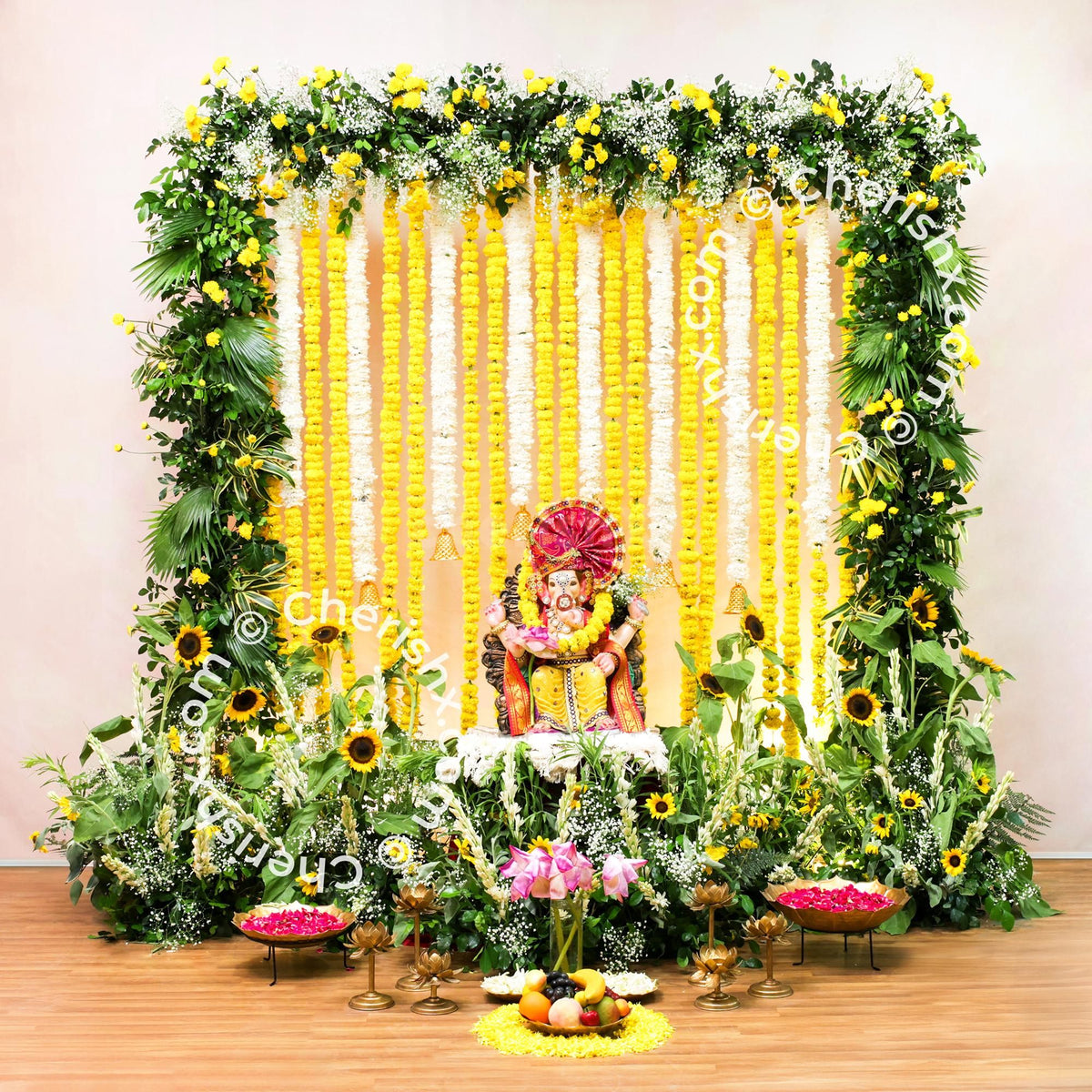 A Lotus-Themed Floral Ganpati