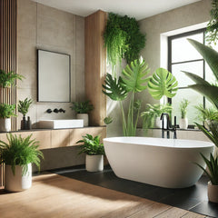 COZY BATHROOM WITH PLANTS, A Lush Green Escape