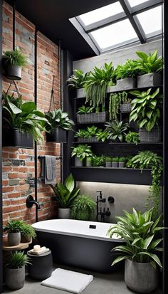 BATHROOM WITH NICE SMALL POTS,Nature’s Touch in Your Bathroom