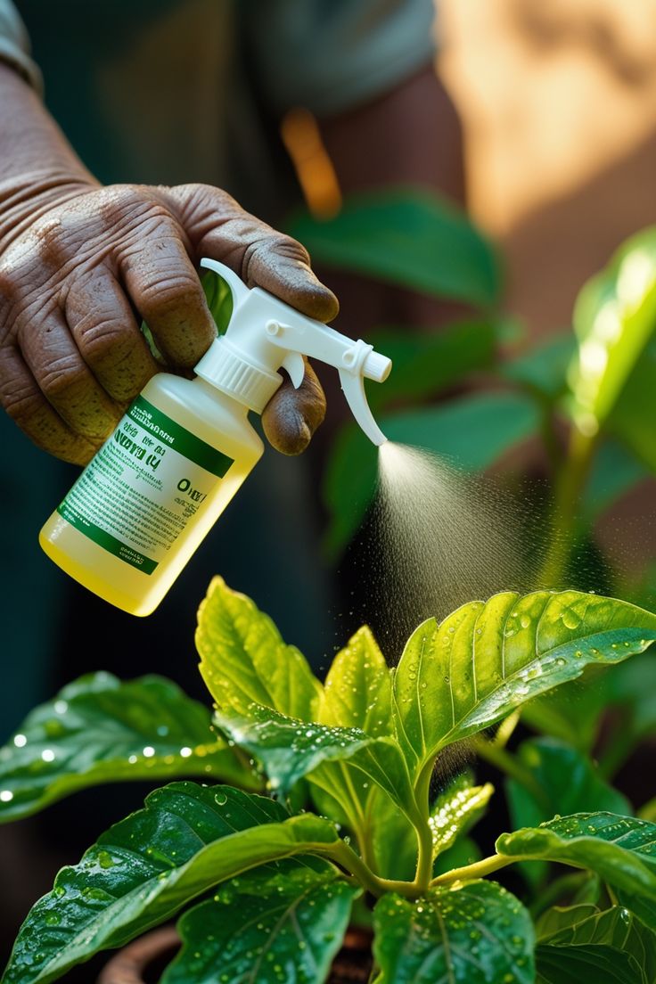 Safe for home gardens and indoor plants. Examples: Neem oil, garlic spray, soap solution, Bacillus thuringiensis.