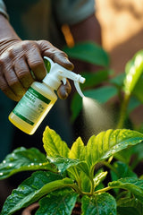 Safe for home gardens and indoor plants. Examples: Neem oil, garlic spray, soap solution, Bacillus thuringiensis.