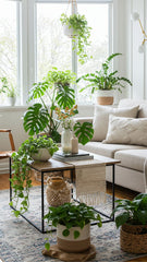 Transform your living room into a serene retreat with the magic of plants.