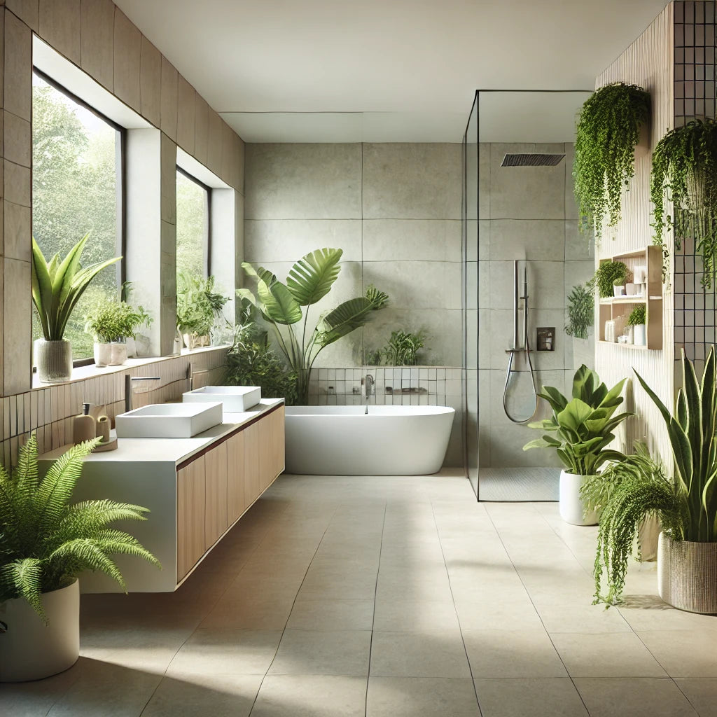 WHITE BATHROOM WITH NICE PLANTS,Choosing the Right Plants for Your Bathroom