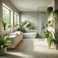 WHITE BATHROOM WITH NICE PLANTS,Choosing the Right Plants for Your Bathroom